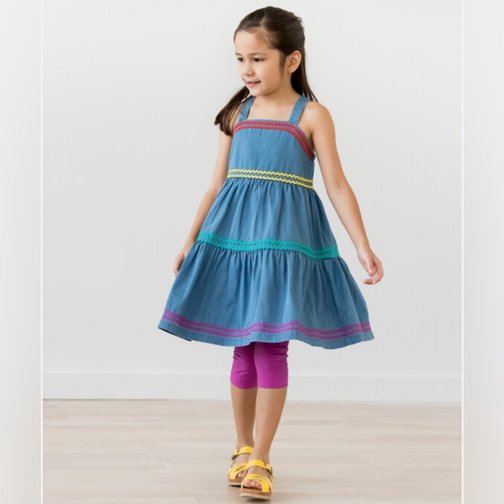 Hanna Andersson Chambrary denim dress girls 130cm